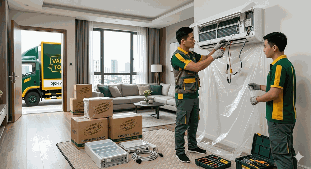 Thợ kỹ thuật tháo lắp máy lạnh và thiết bị gia dụng