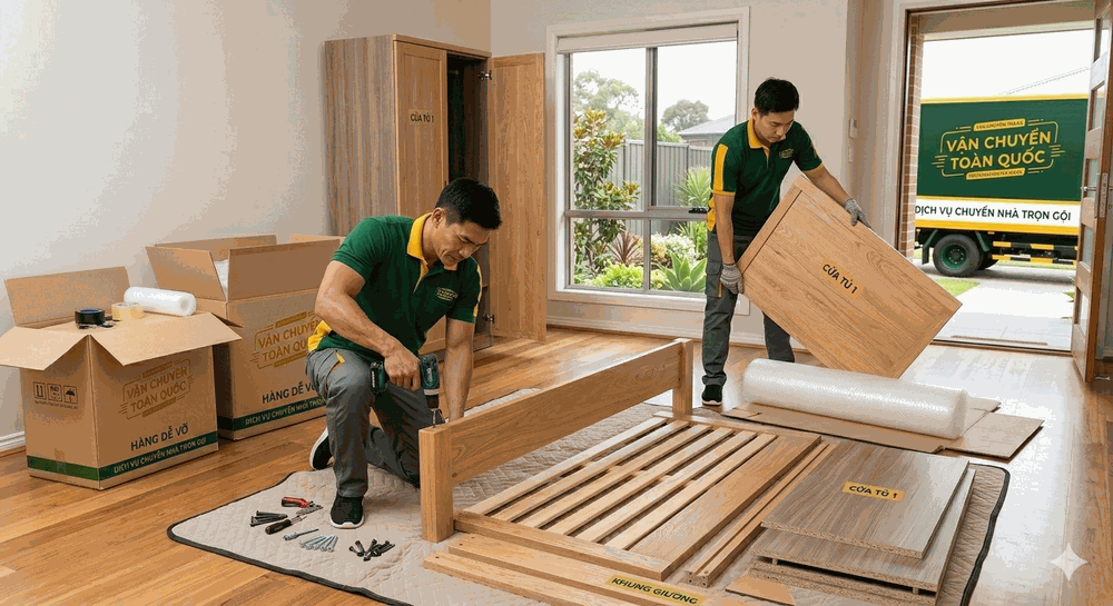 Kỹ thuật viên tháo lắp nội thất tại nhà