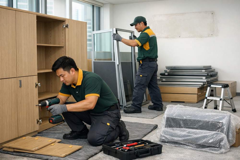 Tháo lắp bàn ghế, tủ kệ, vách ngăn văn phòng
